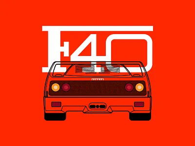 Ferrari F40 automotive car ferrari illustration illustrator italy race car