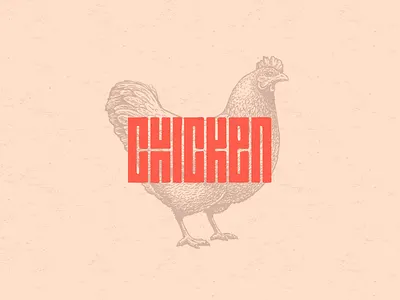Chicken brand illustration letter logo logotype monogram symbol typography