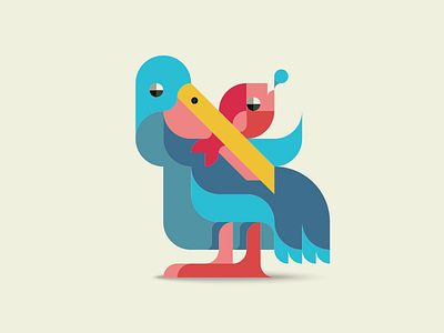 Pelican animals design funny icon illustration logo logotype sticker