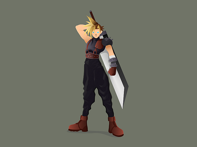 FF7 - Cloud 2d cloud design draw fantasy game illustration vector