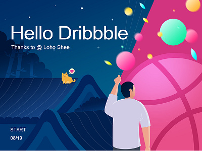 Hello Dribbble illustration vector