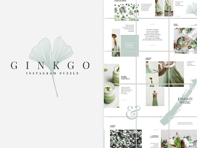 Ginkgo Instagram Puzzle Template beauty blog blogger branding clean commerce ecommerce fashion feminine ginkgo instagram puzzle instagram instagram puzzle template instagram stories lifestyle minimal puzzle social media social media templates stories template