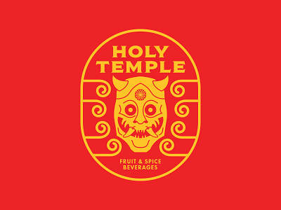 Holy Temple badge demon futura japanese kombucha oni