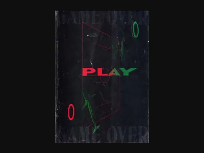 Sharks playing - poster 80s art colorful dark gameover geometric gradient graphics illustration poster print retro shapes sharks typography