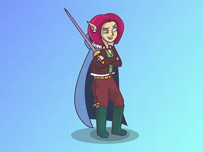 Nocturna Duskenowl D&D cartoon dd dungeons and dragons fantasy female illustration illustrator