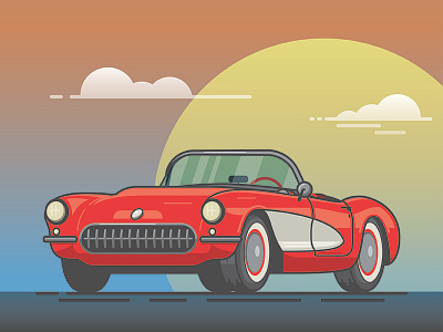 1956 Chevrolet Corvette automobile car chevrolet corvette illustration vehicle