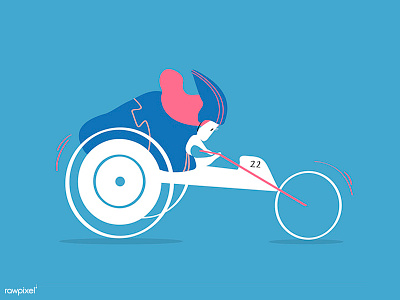 Wheelchair Racing character design graphic graphic design icon illustration people race racing sport vector wheelchair