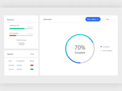 Clocking Dashboard mobile app ui design ux designer
