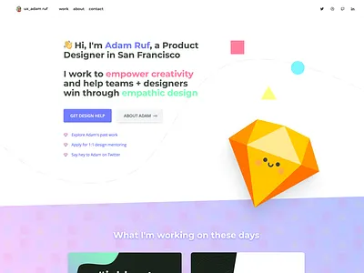Personal Website Refresh animation color visual design