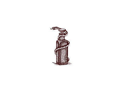 Elixir 2 bottle elixir hand drawn illustration logo old school potion snake vintage