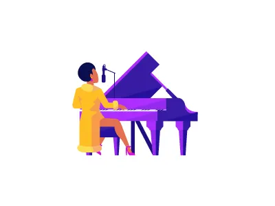 Aretha afro aretha aretha franklin beyonce black fem female franklin heels music musician pianist piano pop seat singer sitting woman yellow