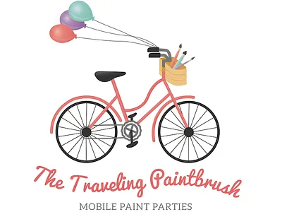 Traveling Paintbrush logo design illustration logo