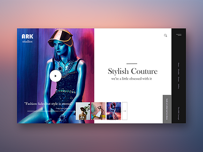 ARK Studios landing page concept design fashion landing layout ui ux web