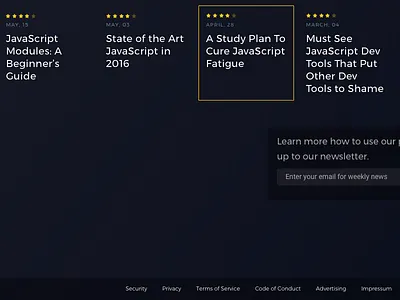 Daily News Site Entry Page branding design gui