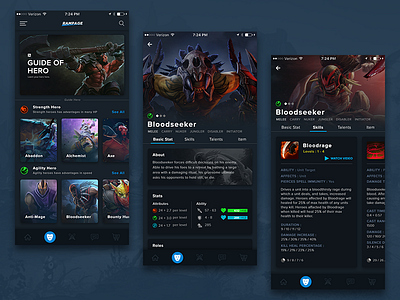 Exploration | Dota 2 Guide Application app design dota 2 game mobile steam ui ui design ux valve