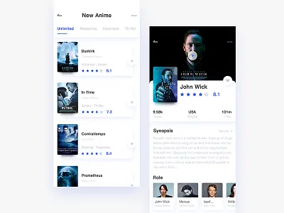 Movie page app ui