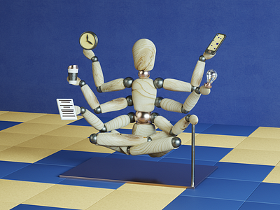 "Project Manager in IT" Key Visual 3d art artwork basicform blue c4d cinema4d colorful composition creative cute daily illustration octane