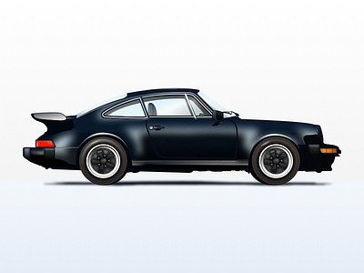 Nº4 Illustration — 1986 Porsche 911 Turbo car car illustration dark gradient illustration oldtimer porsche sports car vector vehicle