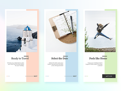 Onboarding app dailyui mobile onboarding pastel photo place travel ui