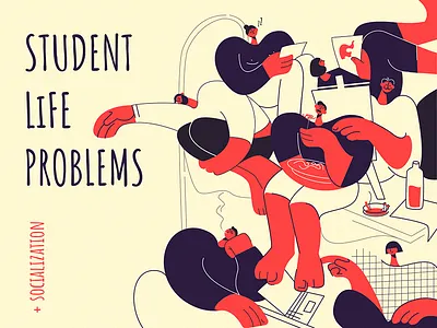 Student Dormitories character design drawing graphic illustration material noise typography