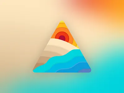 Summer School emblem beach emblem illustration logo summer sun vector waves