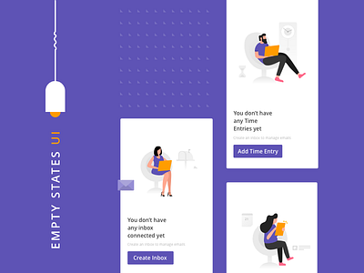 Empty States UI app clientflow design empty empty states ui illustrations mailbox mobile ui tasks time entries ui