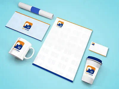 Real estate Stationary Design branding clean graphic design illustration mug simple stationary typography