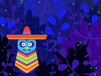 Mexican Night colorful colors design graphic illustration mexican mexico minimal night