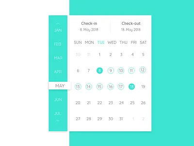 Daily UI #080 - Date Picker app booking calendar challenge clean dailyui date picker design event simple ui ux