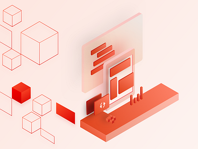 Isometric illustration for showcasing powerful API api devicehub illustration isometric