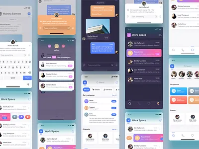 Chat flow app chat cover design finance flow icon ios iphone messenger mobile mobile app design notification profile social team ui