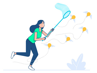 Chasing ideas character character design design ideas illustration vector