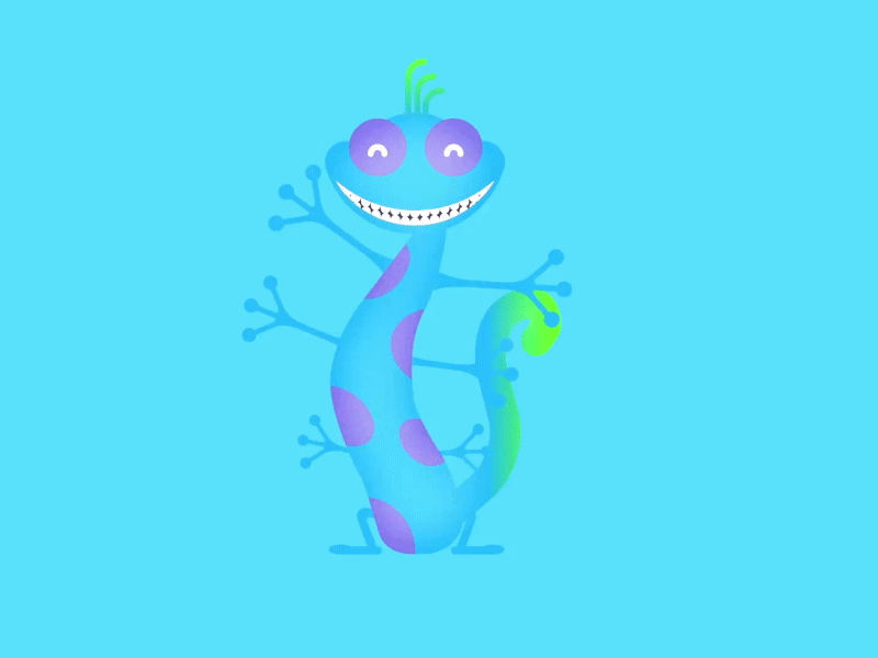 Randall character dancing evil flat design illustration mograph monster monsterinc monstruo motiondesign motiongraphics randall snake