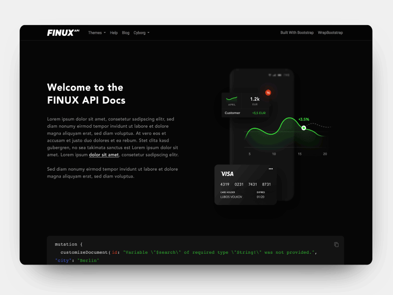 API Docs Website api black browser dark documentation ui ux website
