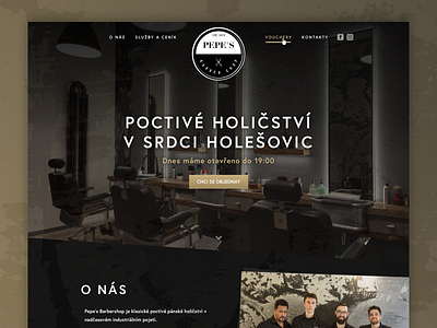 Barbershop Landing Page barber barbershop holič landing landing page microsite onepage pepesbarbershop prague shop ui ux website