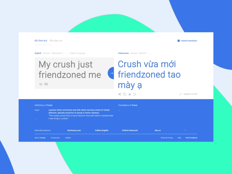Translator UI after effects animated animation concept creative flat freelance interaction interaction design landing page language material design motion translate ui uiux web web app web design