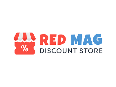 Red Mag Logo blue clean design discount discount store discounts e commerce inspiration logo online store recent red red store store