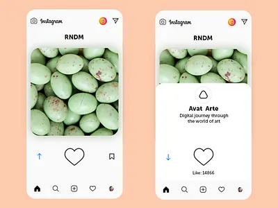 Instagram random posts app facebook instagram interface job minimal design mobile phone post ui ux