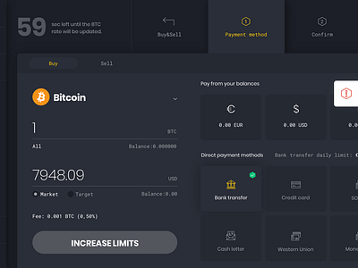 Increase Limits app blockchain cryptocurrency dashboard exchange website