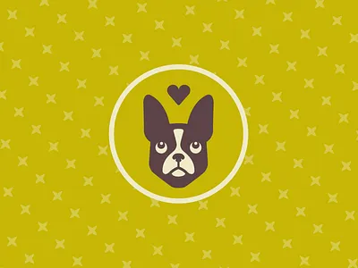 Puppy Love badge boston terrier dog doggy pup puppy wedding