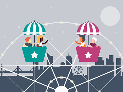 The Ferris Wheel city ferris wheel illustration vector