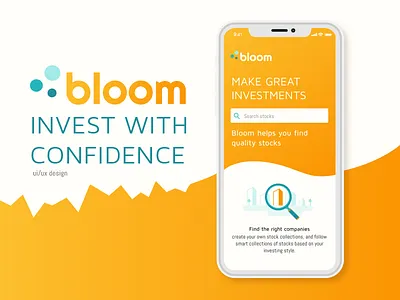 Bloom Investment Tool app branding design illustration interaction investment logo mobile search typography ui ux