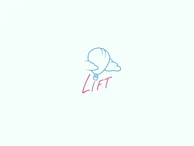 Logo challenge #2 (Lift) balloon blue challenge dailylogochallenge dream hotairballoon illustration logo love travel typography