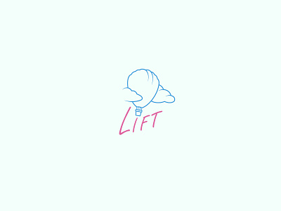 Logo challenge #2 (Lift) balloon blue challenge dailylogochallenge dream hotairballoon illustration logo love travel typography