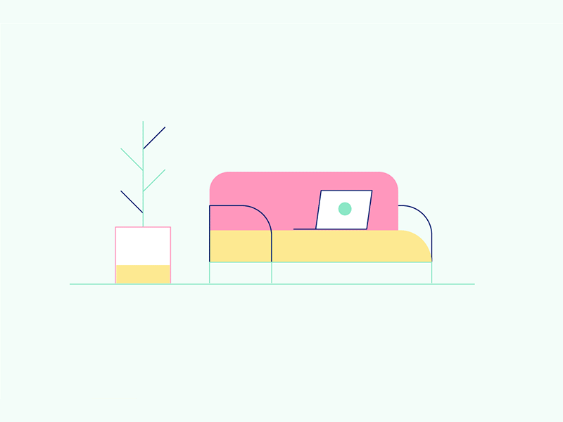 CouchCon Illustrations flat geometric graphic illustration minimal pastel