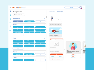 UI Evolution of a Chatbot Design Platform - Shot 2 bots chatbots conversational ui dashboad ui design