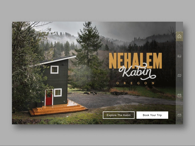 Daily UI Challenge #003 Landing Page 003 animation cabin calendar daily ui dailyui 003 gif interaction landing page reserve uidesign