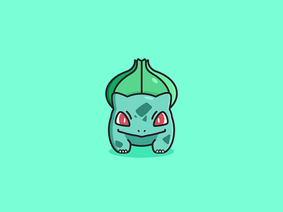 Bulbasaur cartoon character cute fun gameboy gaming illustration illustrator nintendo pokemon trend trending