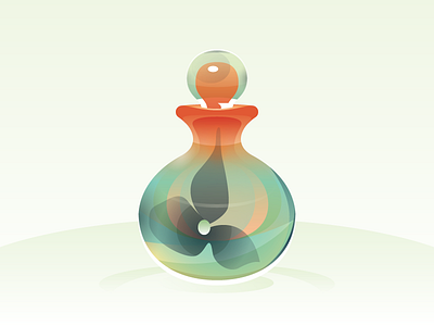 Seafoam Perfume art bright clean color design flower glass gradient green illustration orange reflection vector