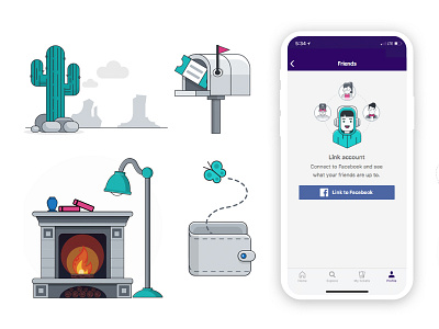 Empty state illustrations app design flat illustration ui vector